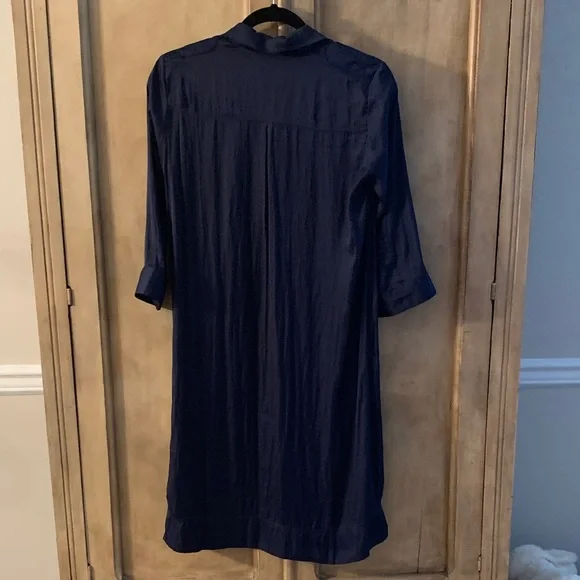 Zadig & Voltaire Midnight Blue MIDI shirt dress SZ small - Picture 6 of 7